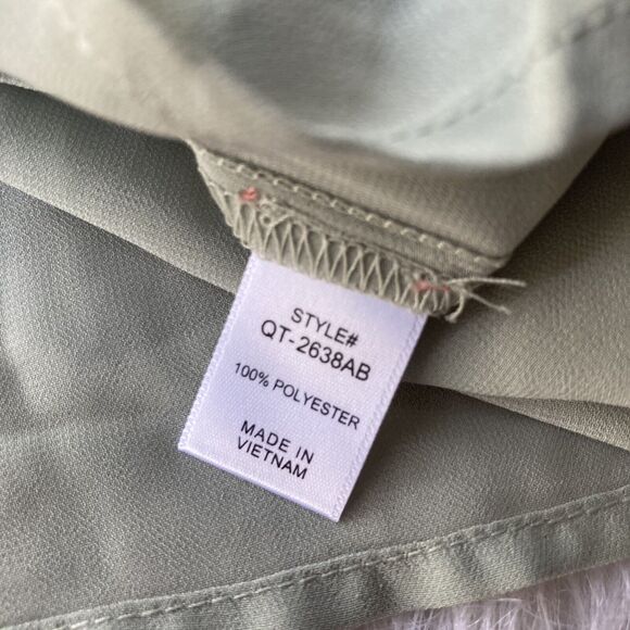 Zenana Sz L Double Lyered Chiffon Tie Front Bottom Short Flutter Sleeve Top - Picture 6 of 11